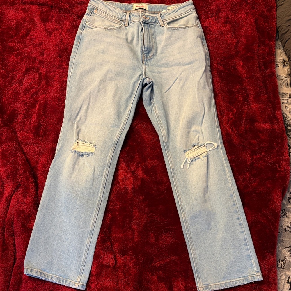 WRANGLER High Rise True Straight Distressed Women’s Jeans 8x30